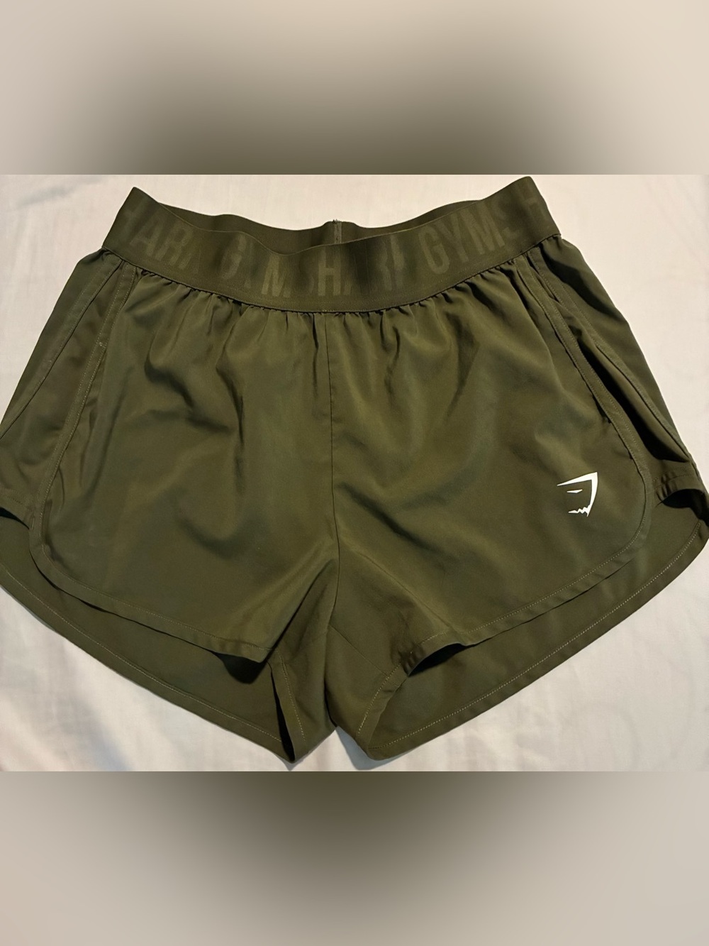 Gymshark Olive Green and Lavendar Women’s Performance Shorts
